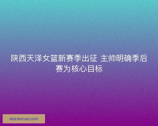 陕西天泽女篮新赛季出征 主帅明确季后赛为核心目标