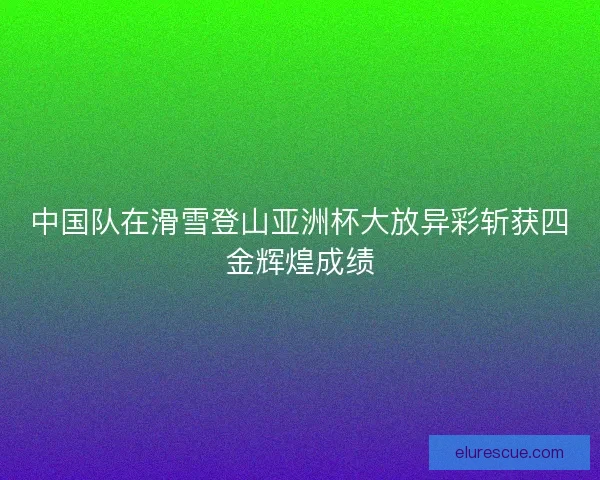 中国队在滑雪登山亚洲杯大放异彩斩获四金辉煌成绩