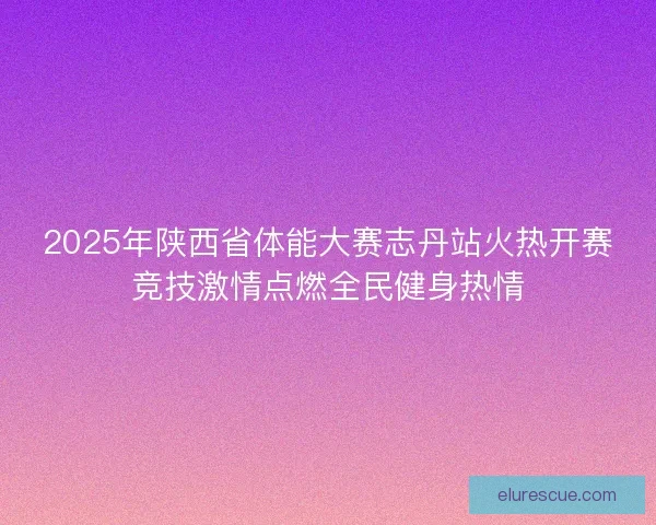2025年陕西省体能大赛志丹站火热开赛竞技激情点燃全民健身热情