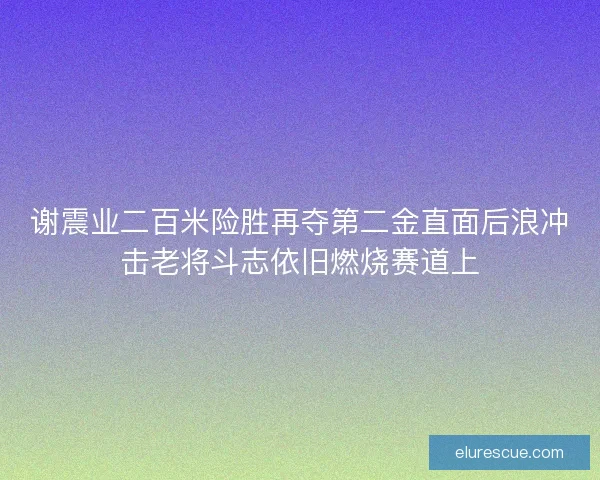 谢震业二百米险胜再夺第二金直面后浪冲击老将斗志依旧燃烧赛道上