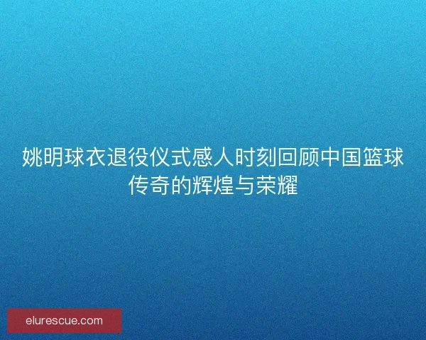 姚明球衣退役仪式感人时刻回顾中国篮球传奇的辉煌与荣耀