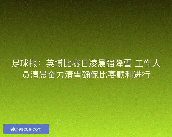 足球报：英博比赛日凌晨强降雪 工作人员清晨奋力清雪确保比赛顺利进行