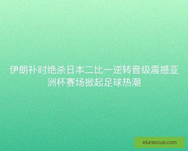 伊朗补时绝杀日本二比一逆转晋级震撼亚洲杯赛场掀起足球热潮