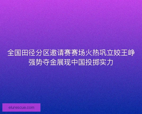 全国田径分区邀请赛赛场火热巩立姣王峥强势夺金展现中国投掷实力