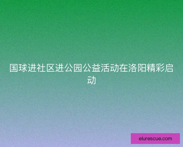 国球进社区进公园公益活动在洛阳精彩启动 国球进社区进公园公益活动在洛阳精彩启动